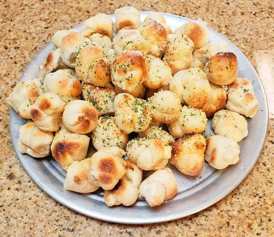 Garlic knots appetizer from Caretti's